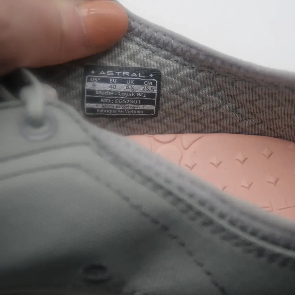 NEW Astral Loyak  Gray Women's 8 Minimalist Water Shoes Pink Gray Laces - Picture 6 of 8
